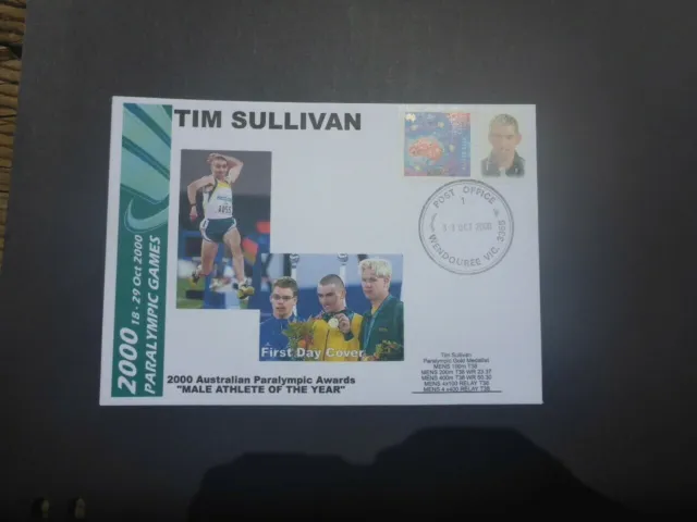 Sydney 2000 Paralympics Tim Sullivan P-Stamp  Private  First Day Cover