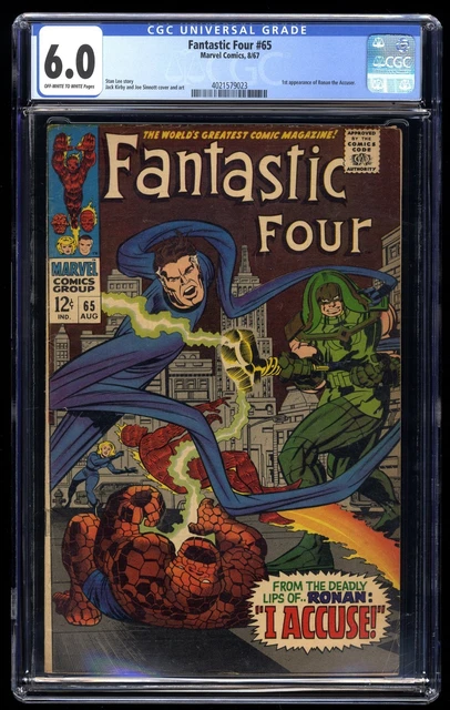 Fantastic Four #65 CGC FN 6.0 1st Appearance Ronan! Jack Kirby Art! Marvel 1967