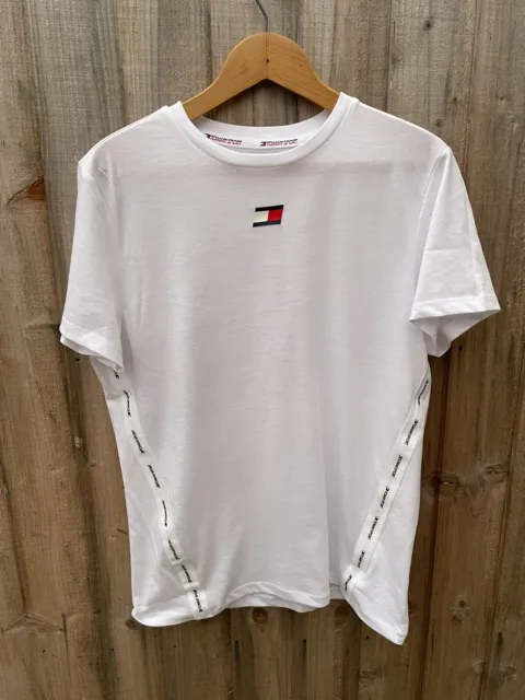 T-shirt Tommy Sport Hilfiger bianca piccola nuovissima con etichette nastro