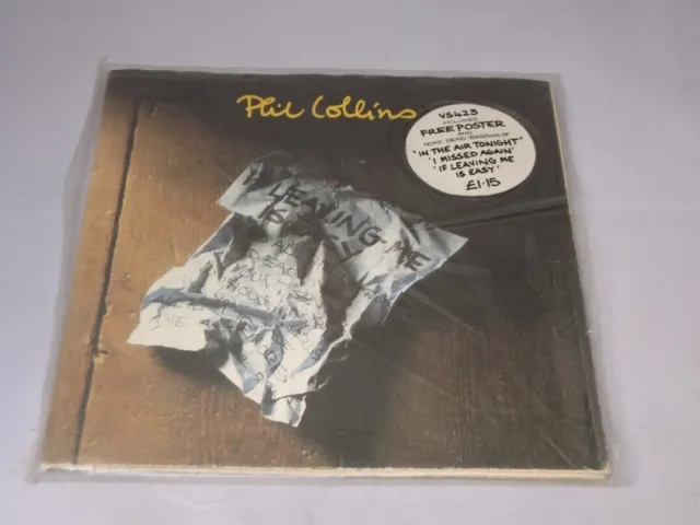 Phil Collins:  If leaving me is Easy  1981  EX+  POSTER SLEEVE     7"
