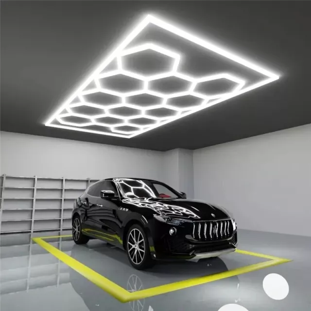Hexagon Waben Beleuchtung LED Lampe Röhren Werkstatt Garage Wand Decken Leuchte