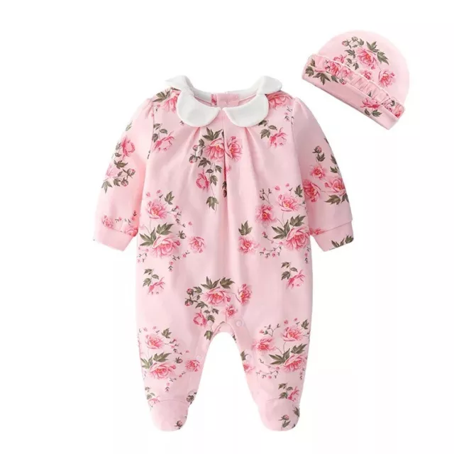 Abiti neonate bambine vestiti romper floreale body tuta da gioco Regno Unito