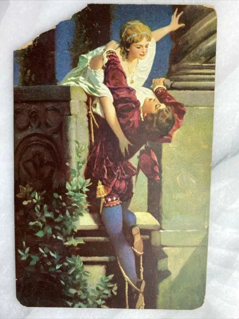 Antique Art Painting Stengel & Co Postcard Romeo & Juliet by Hans Makart