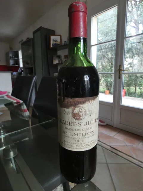 Grand cru classé de Saint Emilion 1964 Chateau GADET St JULIEN