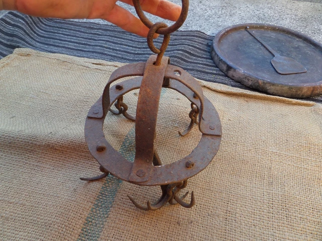 Antique 19Th Century Wrought Iron Hand Forged Water Well Hooks 3