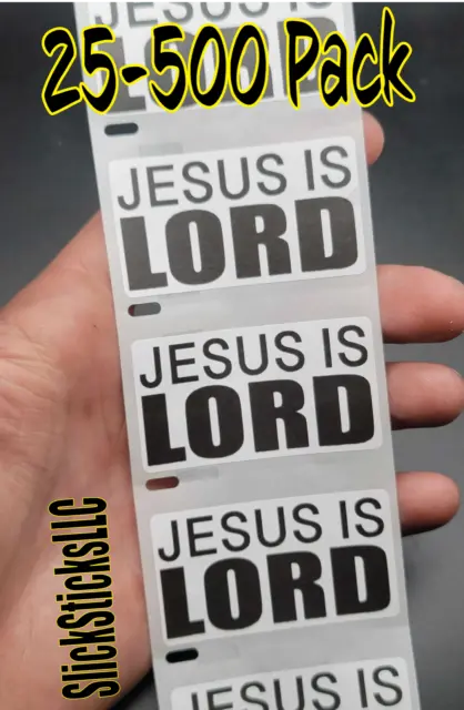 "JESUS IS LORD" Stickers 25-500 Pack decal labels sticker god bulk religious