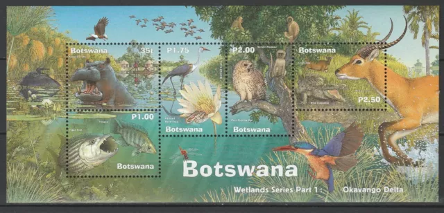 Botswana 2000 Fauna, Animals, Birds, Owls, Fish MNH Block