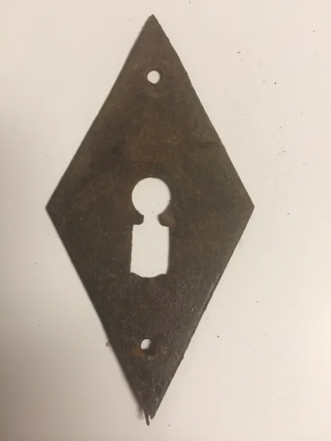 Early Hand-forged Iron Keyhole Cutout Escutcheon ~ HW14