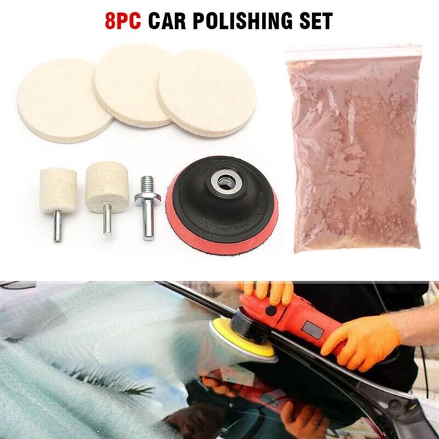 Set lucidante vetro cristallino ossido di cerio Achieve con tampone di feltro incluso