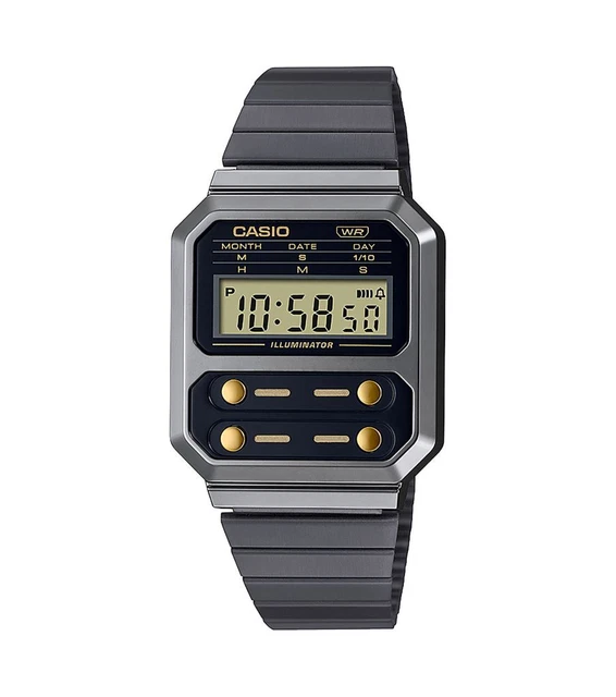 CASIO VINTAGE IL Classico Orologio Digitale Acciaio Inox Grigio