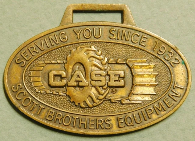 J. I. Case Terratrac Tractor Racine WI Bronze Finish Watch Fob S1A3-27#171