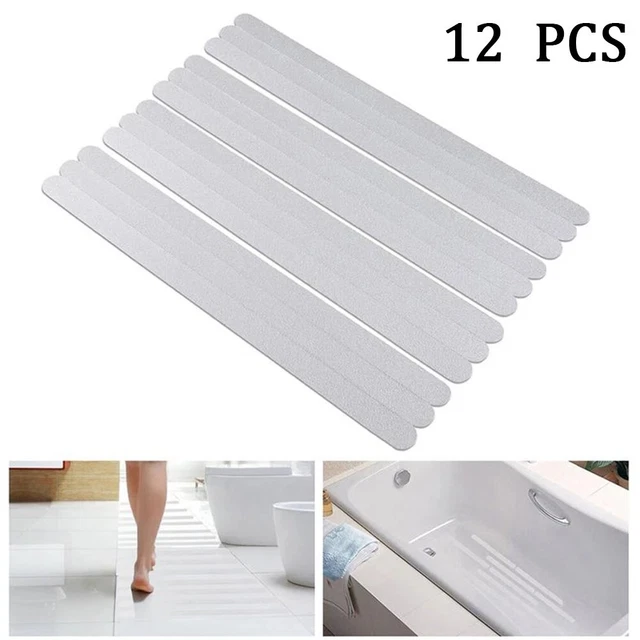 Tiras Blancas 12 PIEZAS 38*2cm Sobre Azulejos Peva Pad Antideslizante