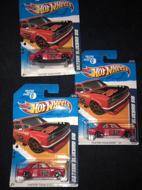 2012 Hot Wheels Faster Than Ever #2/10 Datsun Bluebird 510 (Red)