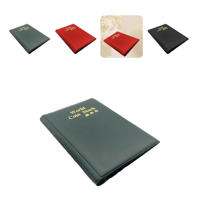 Libro de colección de monedas de 120 bolsillos almacenamiento impermeable vintage de gran capacidad