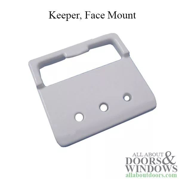 Keeper, Face Mount, Single / Double Hung Sliding Window Sash Lock Strike - White