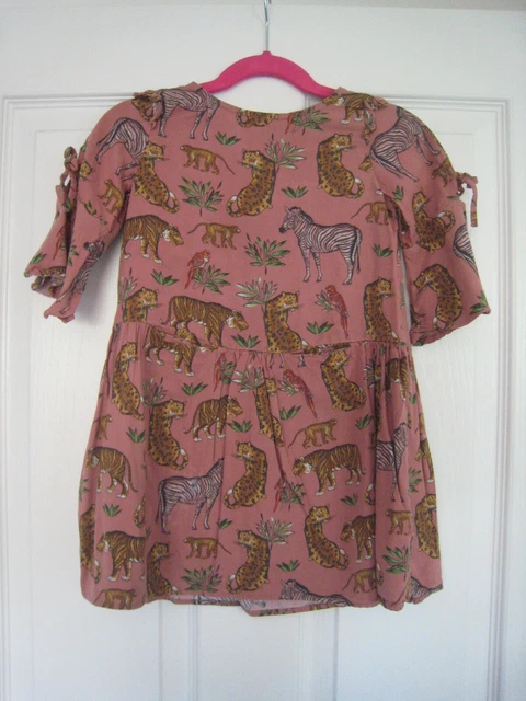 Next Kids Girls Tiger Parrot Zebra Cheetah Animal Dress - 3 Years - Free P&P