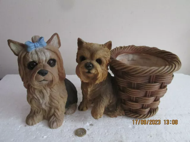 YORKSHIRE TERRIER  PLANTER  +  ORNAMENT    see des.
