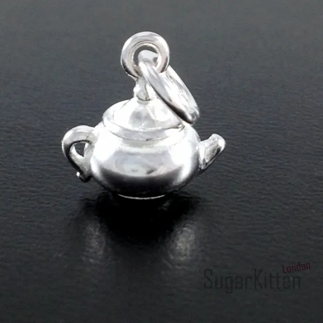 Sterling Silver 3D Teapot Pendant Charm 'You Are My Cup of Tea' for Necklace