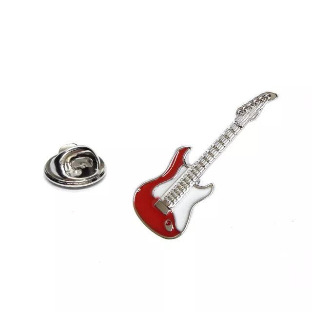 Red Electric Guitar Music Lapel Pin Badge X2AJTP465