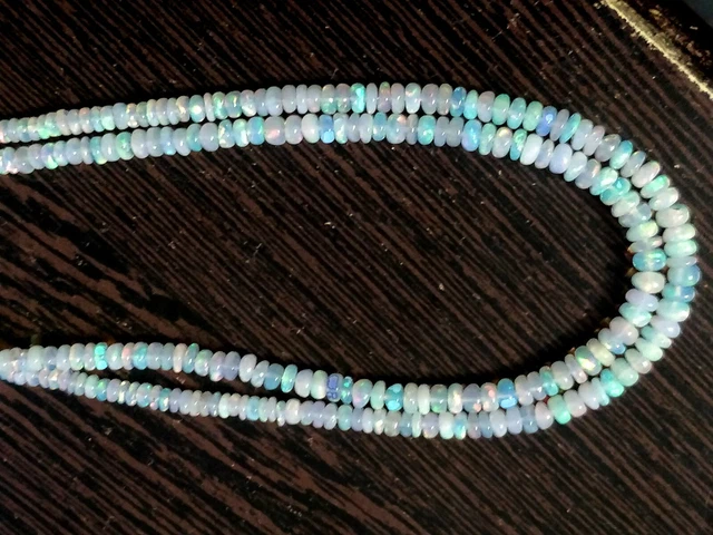 Arc en Ciel Flash Éthiopien Feu Opale 4 MM Perles Rondelle Naturel Pierres 2