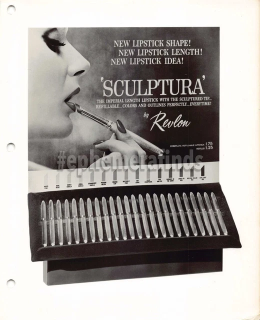 Revlon Sculptura Lipsticks Vintage Store Display Advertising Photo