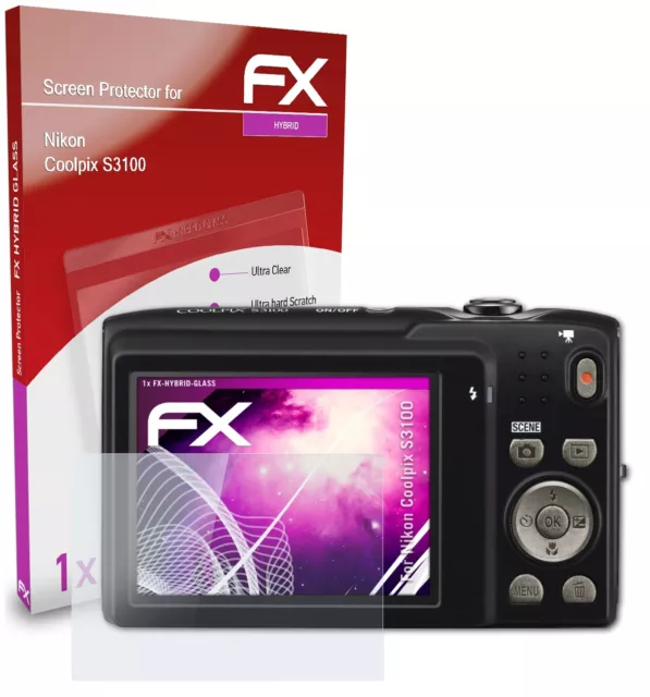 atFoliX Glass Protector for Nikon Coolpix S3100 9H Hybrid-Glass