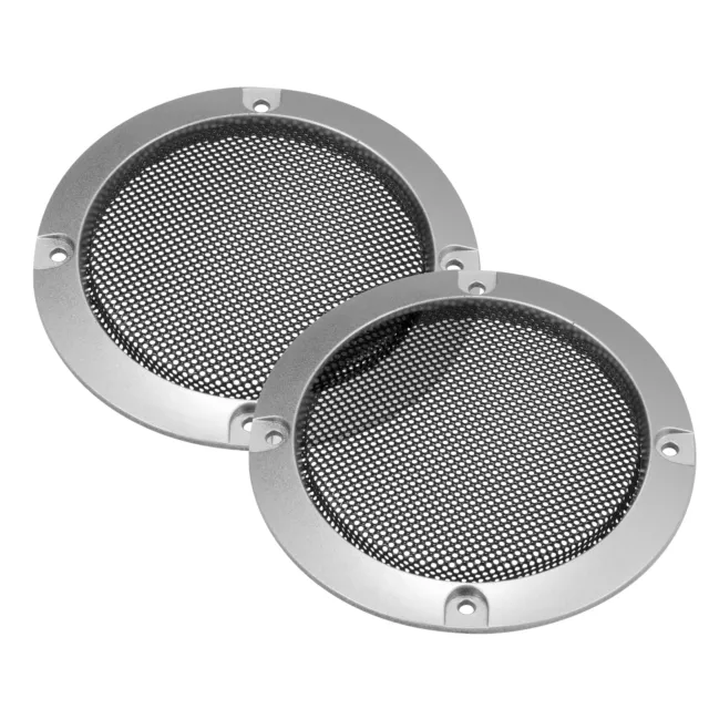 2pcs for 3" Car Speaker Grid Round Cover Silver Grid