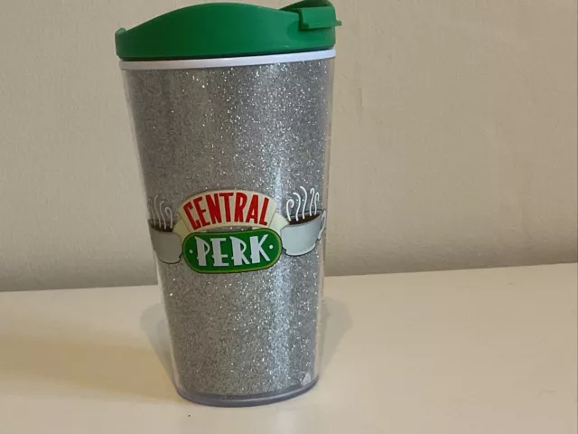 Friends Travel Mug Central Perk Tea Coffee Silver Glittery Thermal Cup