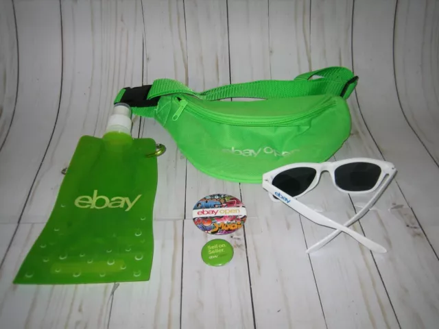 2019 ebay open swag lot neon green fanny pack sunglasses button bottle las vegas