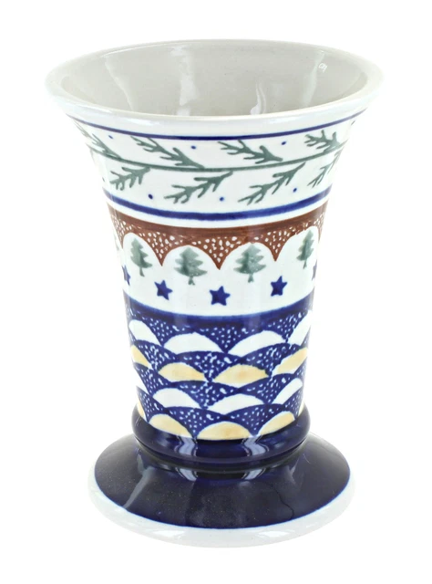 Blue Rose Polish Pottery Evergreen Small Vase