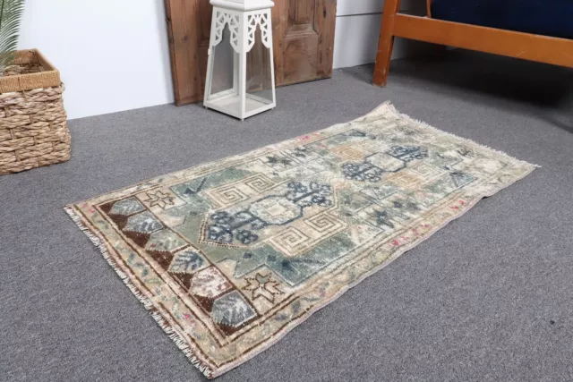 Kitchen Rugs, Turkish Rugs, Bedroom Rug, Vintage Rug, 1.8x3.4 ft Small Rug