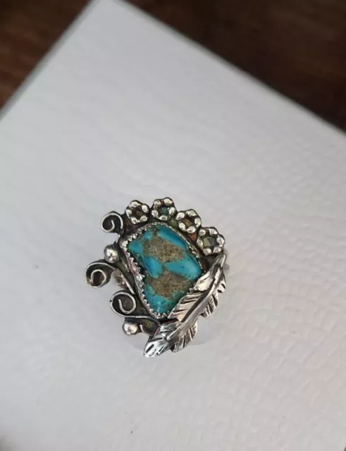 vintage sterling silver turquoise ring