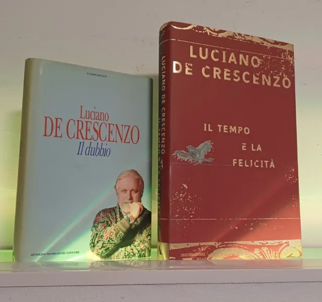 Lotto 2 libri di Luciano De Crescenzo, 'Il tempo e la felicità' e 'Il dubbio'