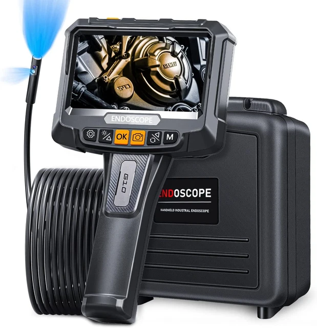 Endoscopio con Doppia Telecamera per Ispezionare Tubi con Schermo da 5.0"