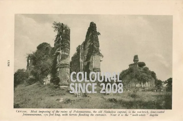 Sri Lanka Ruinen Polonnaruwa Dagoba Jetawanarama C 1926 Foto Illustration Druck