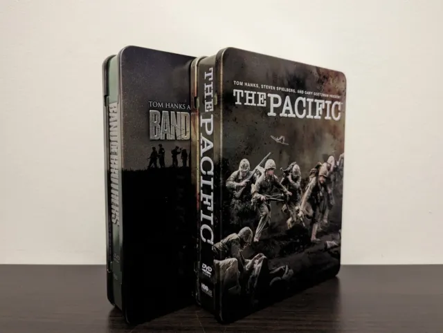 Band of Brothers & The Pacific DVD Metal Box Sets WW2 Region 2 Steven Spielberg