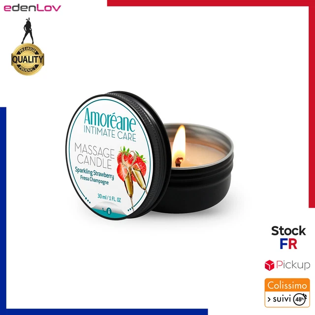 Bougie de massage Vin petillant à la fraise - Amoreane Med