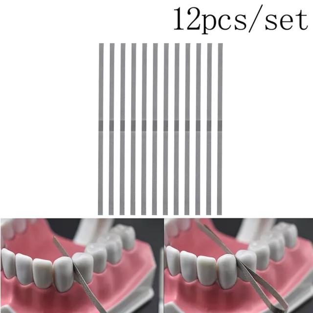 12pcs 4mm Dental Metal Polishing Stick Strip Single Surface Whtening Materi#7H