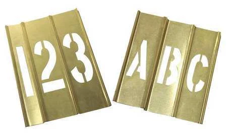 Zoro Select 20Y521 Stencil Kit 46 Piece 6 In Brass