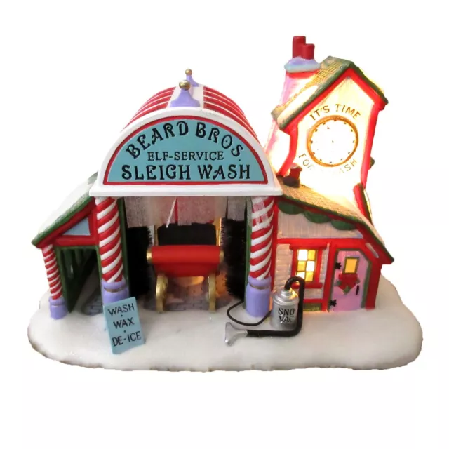 Dept. 56 Beard Bros Sleigh Wash North Pole Series Santa Barber Shop in Box