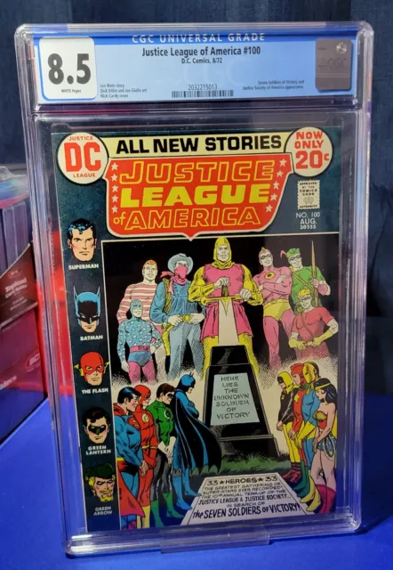 Justice League of America #100 CGC 8.5 1972 WP 1ST Wonder Woman & Zatanna Meet