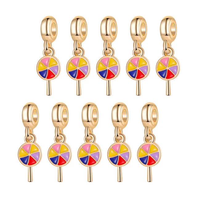 10 Pcs Kinder Ohrringe Lutscher-Anhänger Bunter Schmuck Wild
