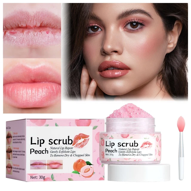 NIBBLERS LIP BALM Peach Lip Scrub Fades Lip Lines Hydrates Exfoliates