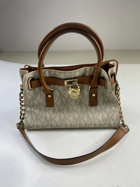 Michael Kors - Hamilton Traveler - Vanilla Gold -Signature Satchel Shoulder Bag