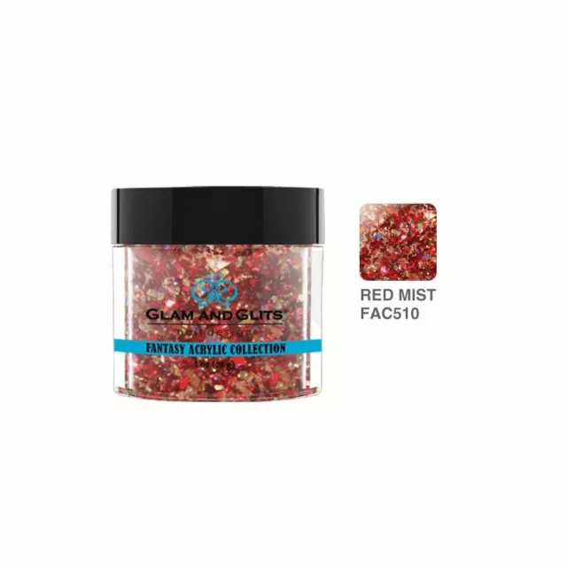Glam And Glits Color Acrylic Powder FAC510 - RED MIST 1oz