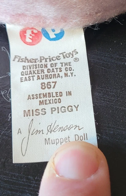 Vintage 1979 Fisher-Price Miss Piggy Jim Henson Muppets 6" Bean Bag Plush Doll 3