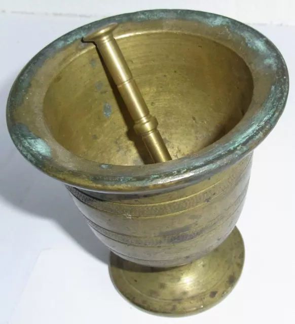 Alter Mörser mit Stößel ( Pistill ), Messing / Bronze,ca H 13 cm,Dm 11cm, 1571g