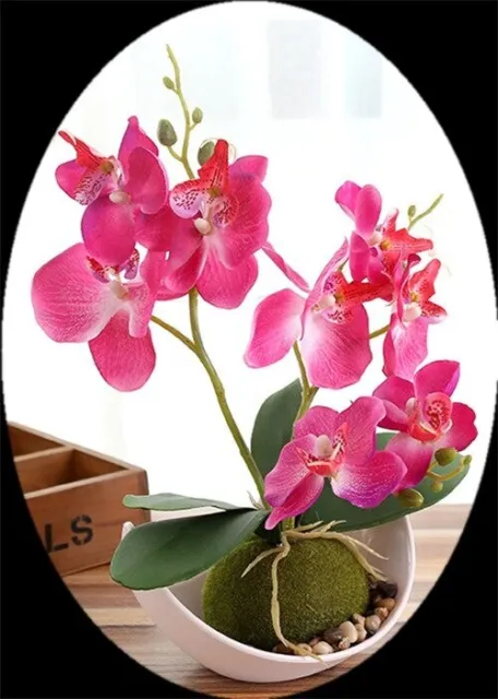 Artificial Fake Butterfly Orchid Flower Potted Plant Bonsai Home/Garden/Party De