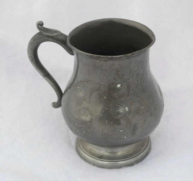 Antique Pewter Tankard Stamped LONDON 1800's  Pint Pewter Stein