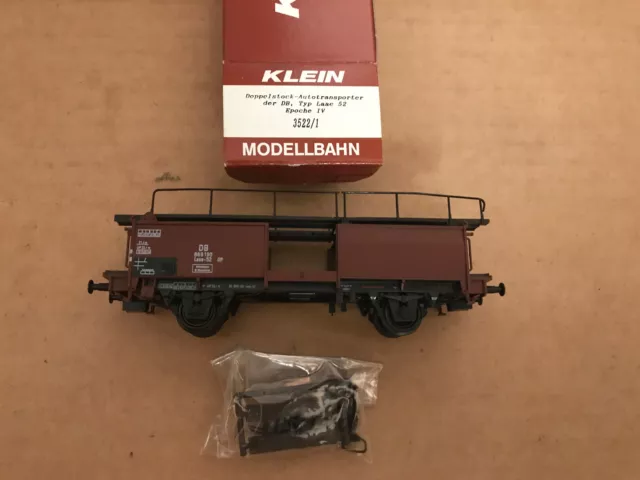 Klein Modellbahn H0 3522/1 Autotransporter Laae52 der DB mit NEM NEU + OVP